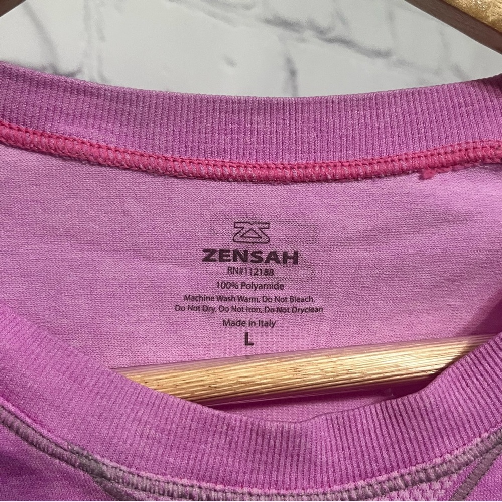 Zensah Long Sleeve Shirt Pink In Size Large Compression Recovery Athletic Gym - Picture 3 of 8